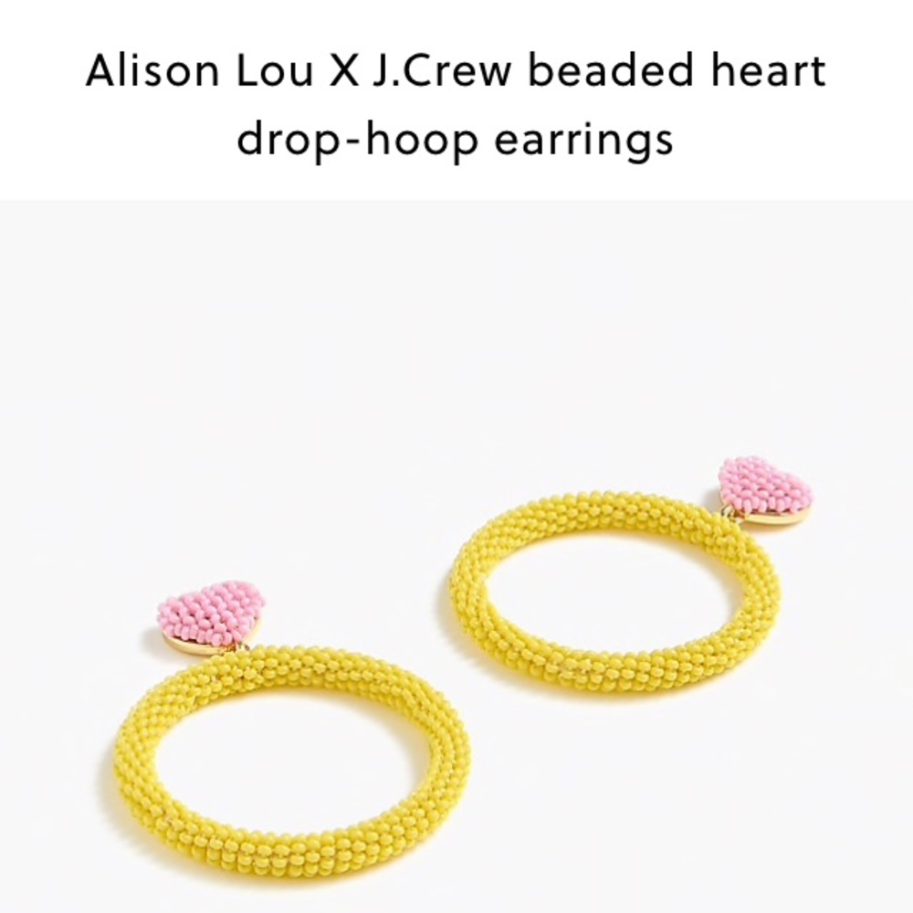 J crew Allison Lou X j crew beaded heart drop - Picture 4 of 5